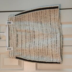 Zara basic cream textured skirt